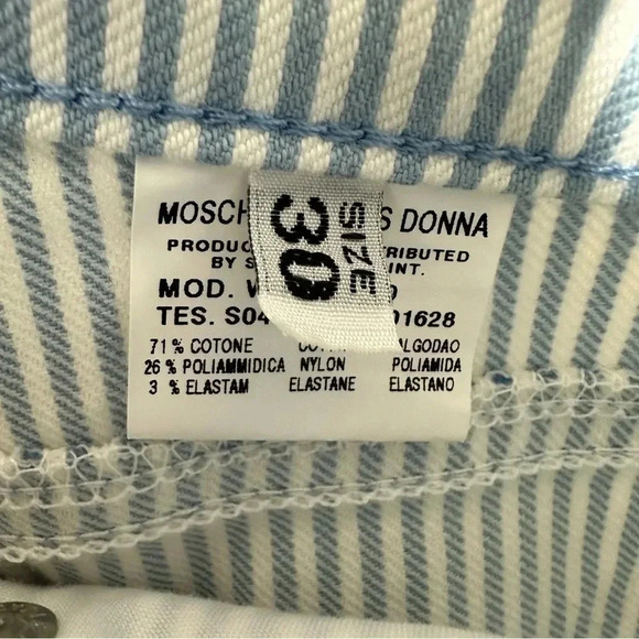 MOSCHINO Vintage Y2K Blue Stripe Flare Jeans Size 30 - Picture 8 of 8